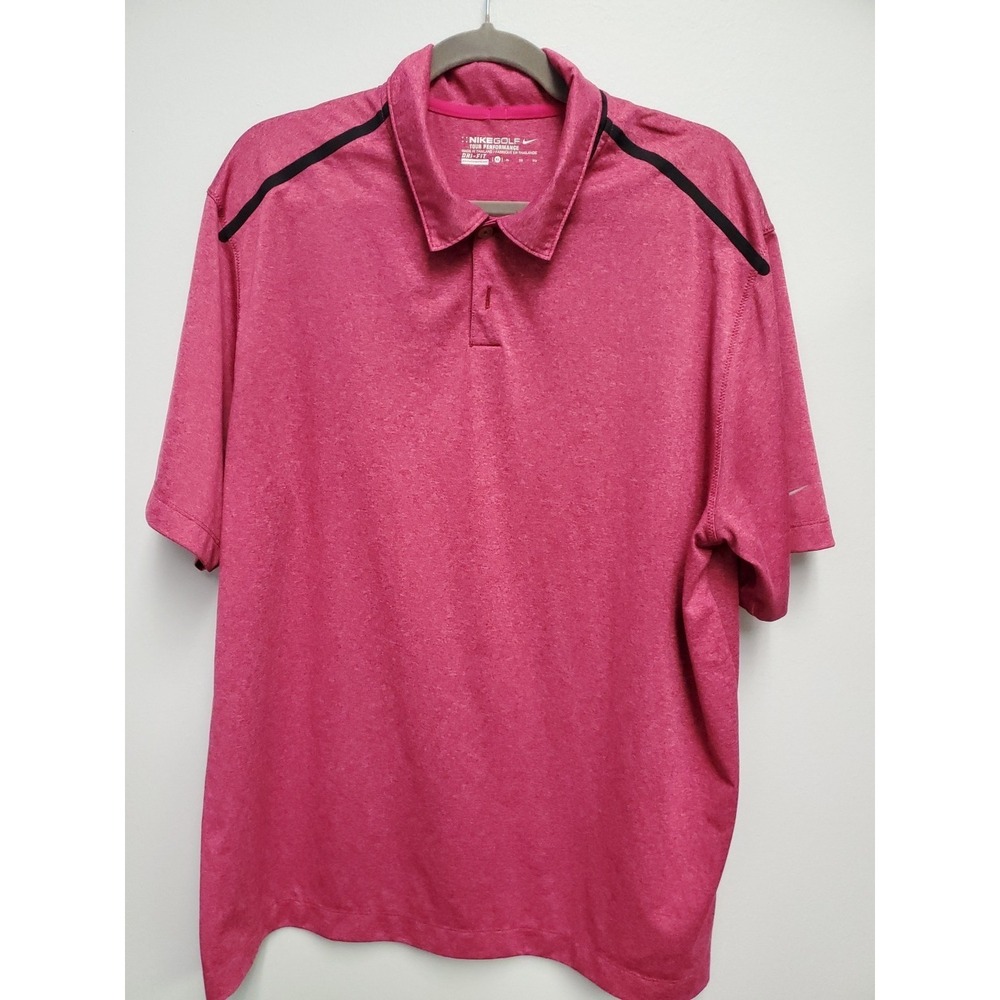 Nike Golf Tour Performance Dri Fit polo shirt short sleeved Size XL Berry EUC